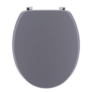 Abattant Wc En Bois Gris Avec Kit Fixation En Acier Inoxydable