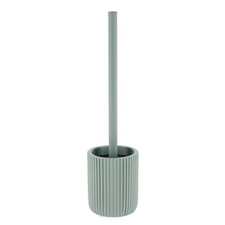 Brosse Wc Avec Support En Résine Striée Vert Eucalyptus