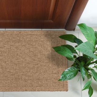 Tapis Extérieur - 50x80cm - Naturel - 100% Polypropylène Résistant Aux Uv - 1400 Gr/m² - Luana