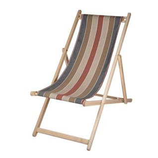 Lot De 2 Chiliennes Pliantes Règlables - 100% Acrylique - Bois Hêtre - Rouge/marron - Jersey