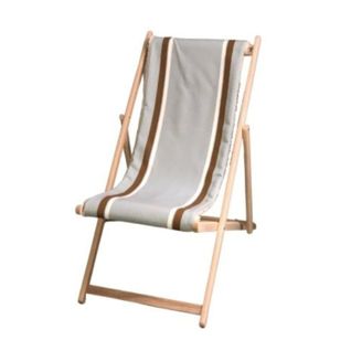Lot De 2 Chiliennes Pliantes Règlables - 100% Acrylique - Bois Hêtre - Gris/marron - Aurice Gris