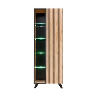 Vitrine LED Design "liam" 70cm Naturel et Noir