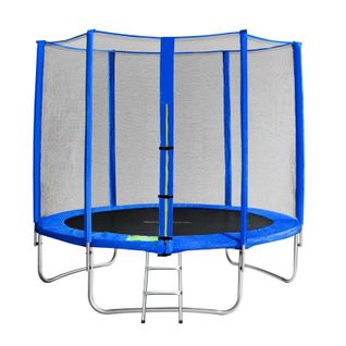 Trampoline De Jardin Bleu Avec Echelle Myjump 2,45 M