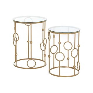 Lot De 2 Tables Gigognes Gatsby Dorées