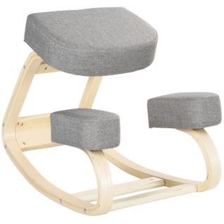 Tabouret Ergonomique Siège Assis À Genoux Charlie Bois Et Gris