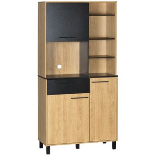 Armoire De Cuisine Blakpan Bois Clair Et Noire