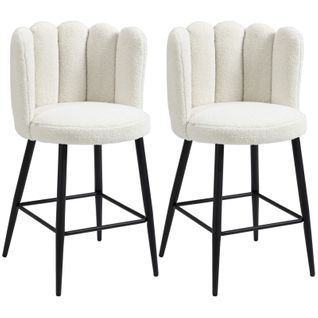 Lot De 2 Tabourets De Bar Penelope Noir Et Blanc