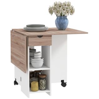 Table Desserte Pliable Jarry Bois Et Blanc