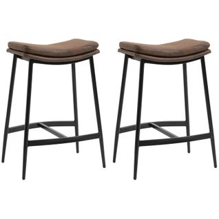 Lot De 2 Tabourets De Bar Marius Marron Et Noir