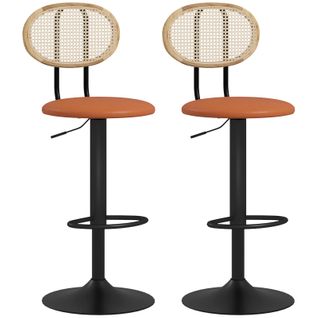 Lot De 2 Chaises De Bar Jane Marrons Et Noires