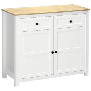Buffet Commode Niels Blanc Et Bois Clair
