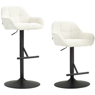 Lot De 2 Tabourets De Bar Lilou Crème Et Noir