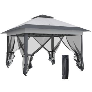 Tonnelle Pop-up Pliante Galatsi Gris Clair Et Foncé