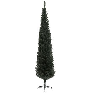 Sapin De Noël Artificiel Mince H.195 Cm 390 Branches Vert Foncé