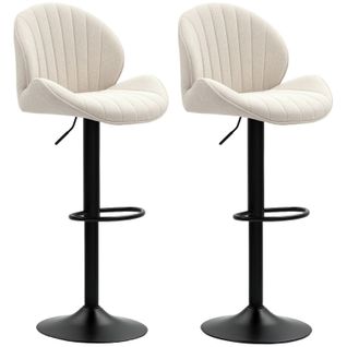 Lot De 2 Tabourets De Bar Melinda Noir Et Beige
