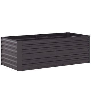 Carré Potager 180 X 90 X 59 Cm Tôle D'acier Ondulée Galvanisée