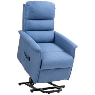 Fauteuil Releveur De Relaxation Réglable Électrique Tissu Bleu