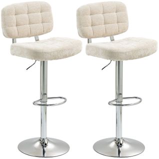 Lot De 2 Tabourets De Bar Zelie Noir Et Beige