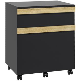 Caisson De Bureau Jokari Aspect Chêne Clair Et Noir