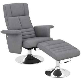 Fauteuil Relax Massant Inclinable Avec Repose-pied Grayson Gris