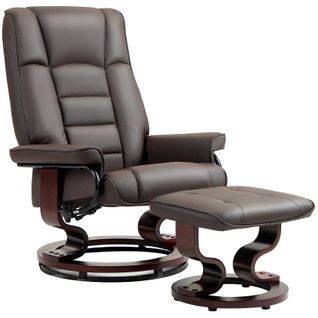 Fauteuil Relax Pivotant Avec Repose-pied Dwayne Chocolat