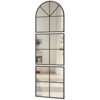 284 Miroir Atelier Triptyque 60x180 Cm Style Verrière Lucenzo Noir