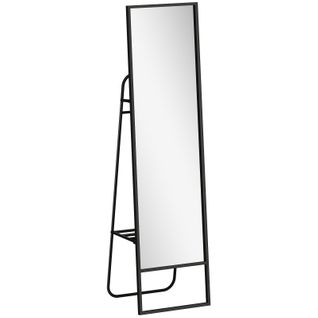 Miroir Sur Pied Avec Rangements 148,5 X 40 Cm Mitteo Métal Noir
