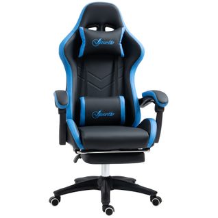 Chaise Gaming De Bureau Inclinable Varetta Noir Et Bleu