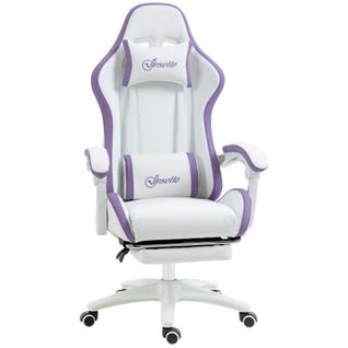 Chaise De Bureau Gaming Inclinable Vino Blanche Et Mauve