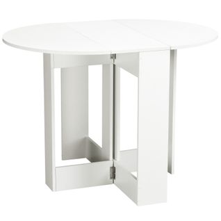 Table Ovale Pliable 2 Abattants Liora Blanc