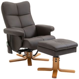 Fauteuil De Massage Inclinable Iruk Chocolat Et Bois 