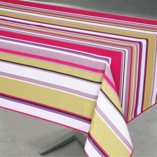 Nappe Anti Tache à Rayures - 145x300 Cm - Vert