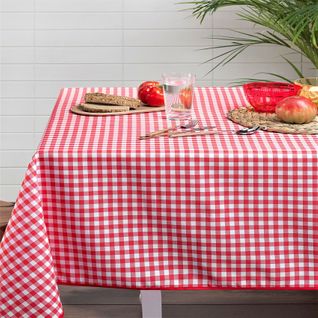 Nappe Rectangulaire Vichy Rouge Et Blanc - 145x240 Cm - Multicolore