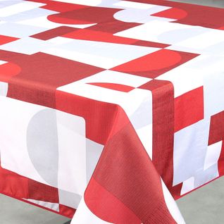 Nappe Anti-tâche Rectangulaire Design Géométrique - 145x240 Cm - Rouge