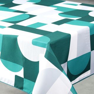 Nappe Anti-tâche Rectangulaire Design Géométrique - 145x240 Cm - Vert