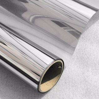 Film Électrostatique - Effet Miroir - 45x200 Cm - Argent