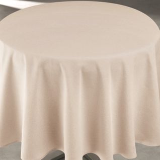 Nappe Déperlante Anti-taches - Effet Lin Pour Table Ronde - 160x160 Cm - Lin