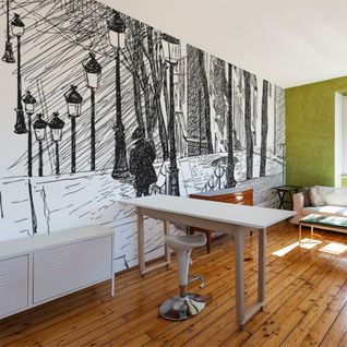 Papier Peint Escaliers Montmartre 450 X 270 Cm Noir