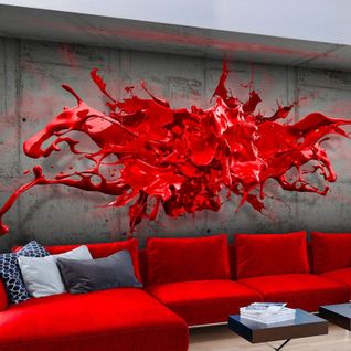 Papier Peint Tache D'encre Rouge 400 X 280 Cm Rouge