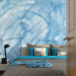 Papier Peint Rose Bleu 400 X 309 Cm Bleu