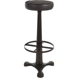 Tabouret Cuir Metal Benambra Noir