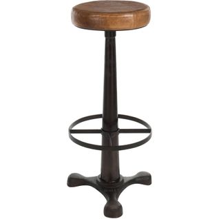 Tabouret Marron Acier 38x38x80cm