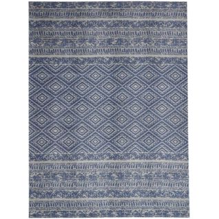 Tapis Extérieur Fait à La Main Ensoleille 110 Bleu Clair 120 X 170 Cm Bleu