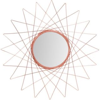 Miroir Mural Métal Rose 79x79x2cm