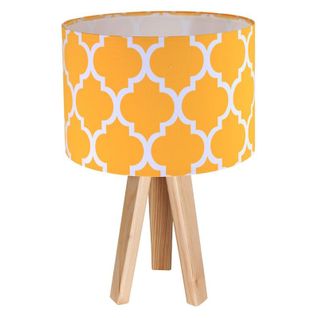 Lampe De Chevet Bois Orange 30x30x46cm