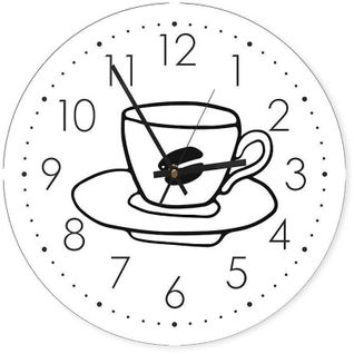 Horloge Murale Décorative Tasse De Café Design 60 X 60 Cm Blanc
