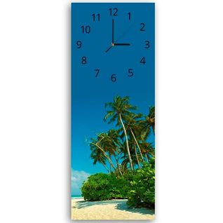 Horloge Murale Décorative Paysage De Plage Tropicale 30 X 90 Cm Bleu