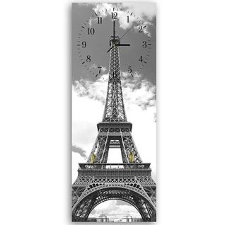 Horloge Murale Paris Élégante Et Graphique Design 25 X 65 Cm Gris