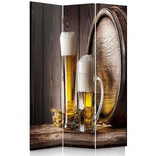 Paravent Décoratif Bière En Trompe-l'oeil Pour Amateurs 110 X 150 Cm - 1 Face Déco Marron