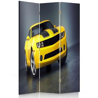 Paravent Design Voiture Jaune Pour Intérieur Moderne 110 X 180 Cm - 1 Face Déco Jaune